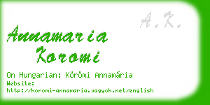 annamaria koromi business card